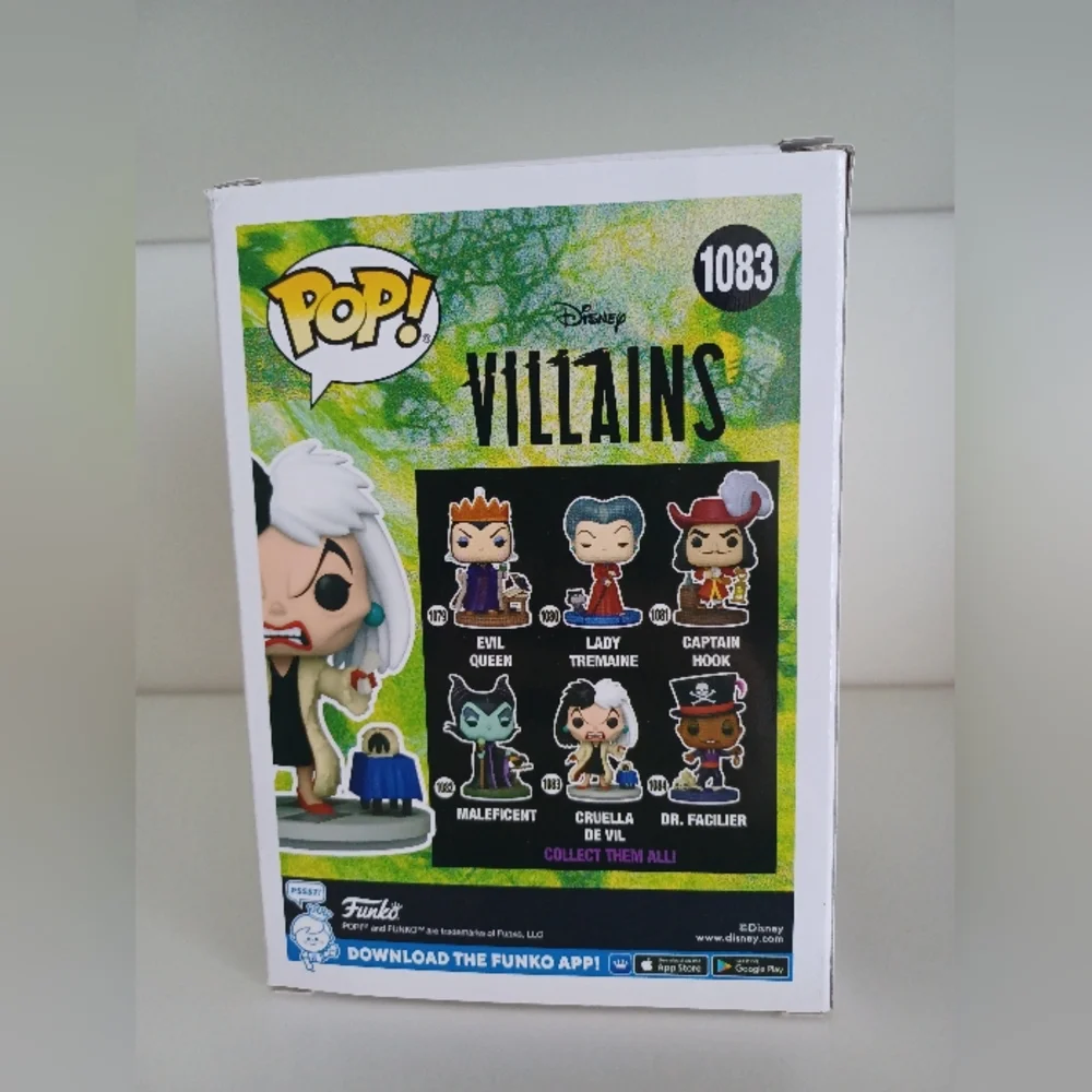 Disney Cruella De Vil From 101 Dalmations 1083‎ Funko Pop